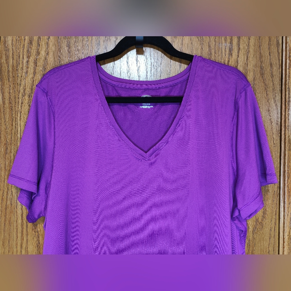 Women's Athletic Works Purple Wine Tee Shirt Top, Size XXL - Picture 2 of 5